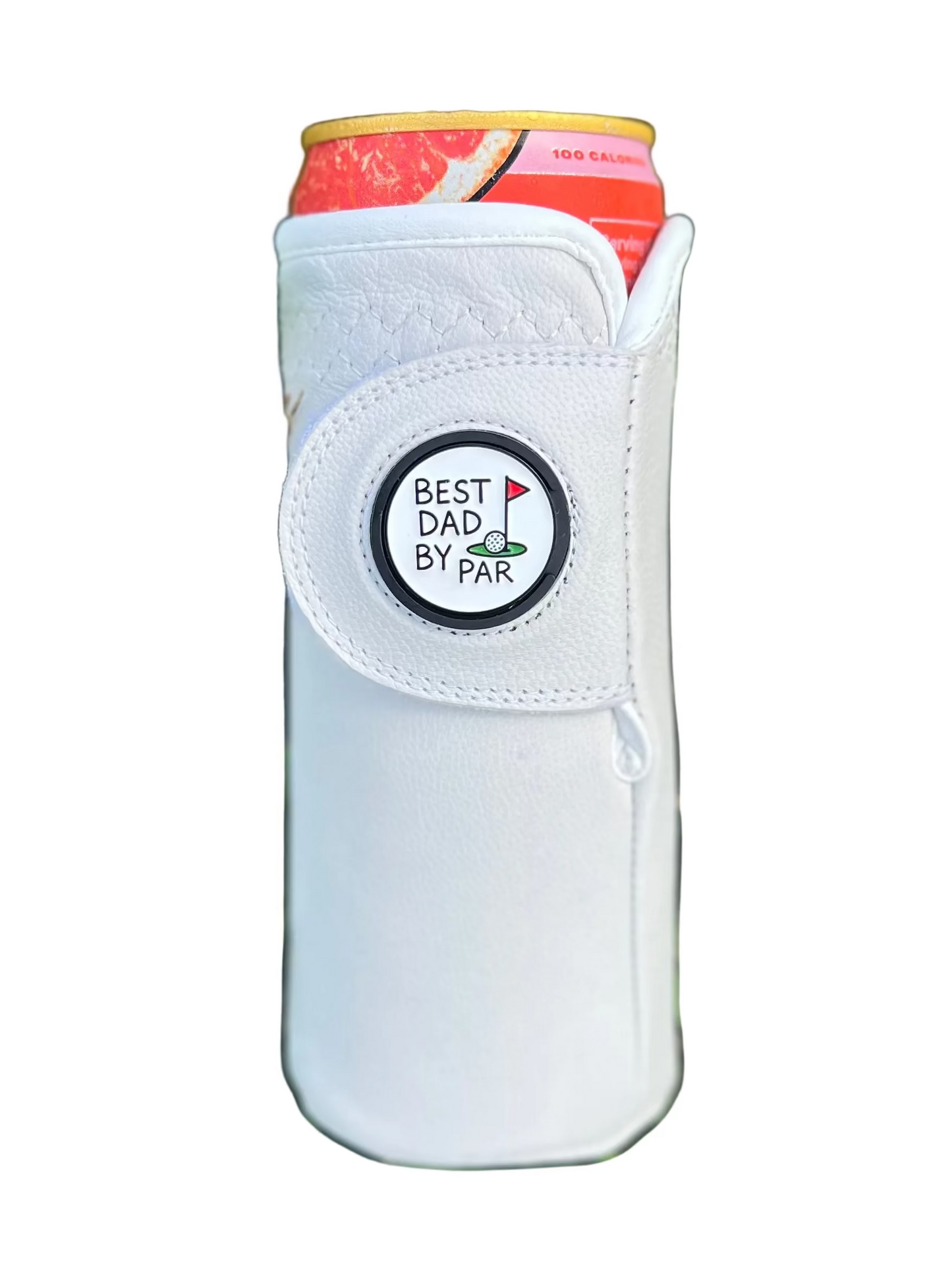 Tall golf glove Gloozie coozie with best dad by par ball marker