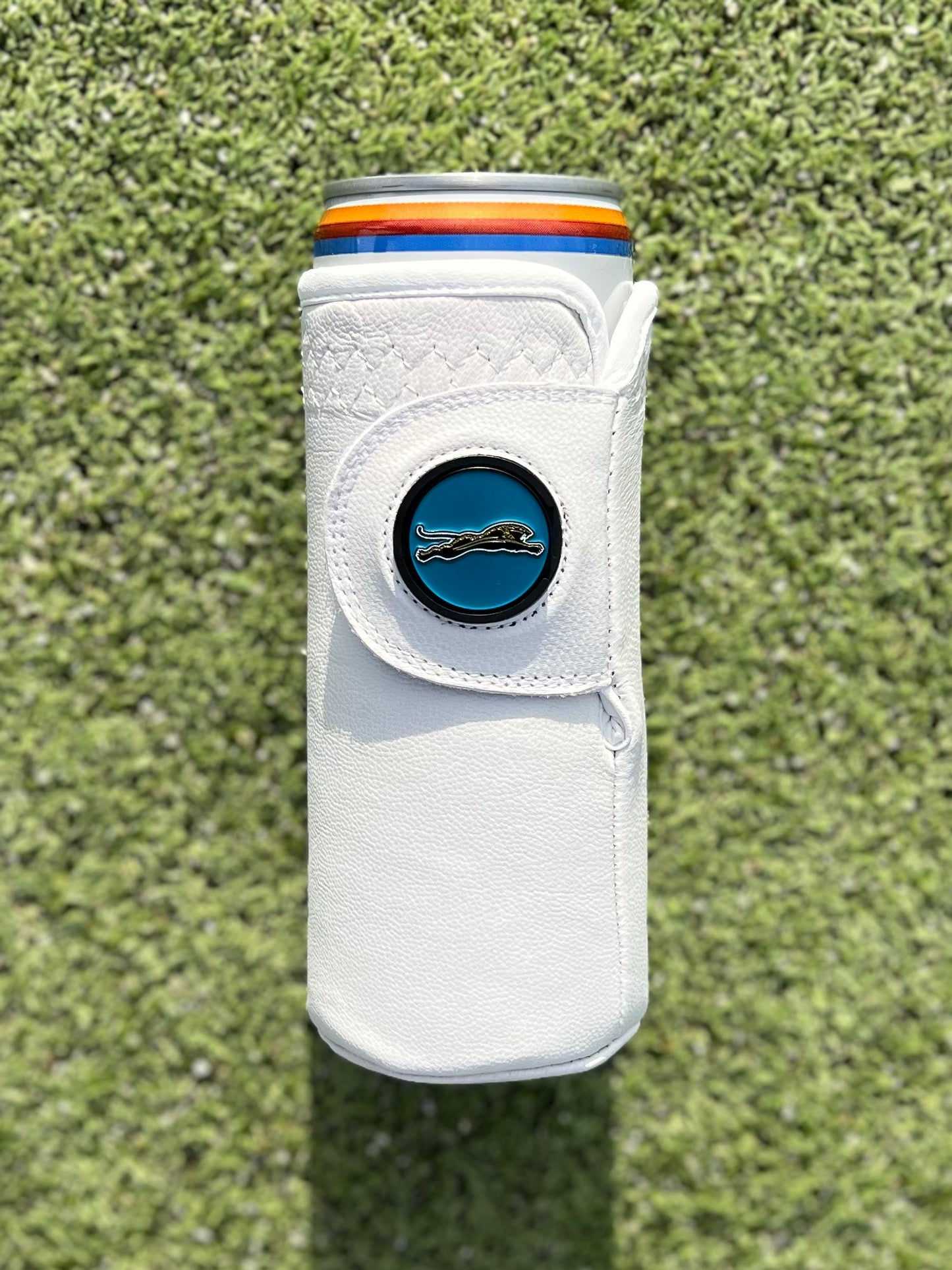 Tall golf glove Gloozie coozie with jacksonville jaguars ball marker