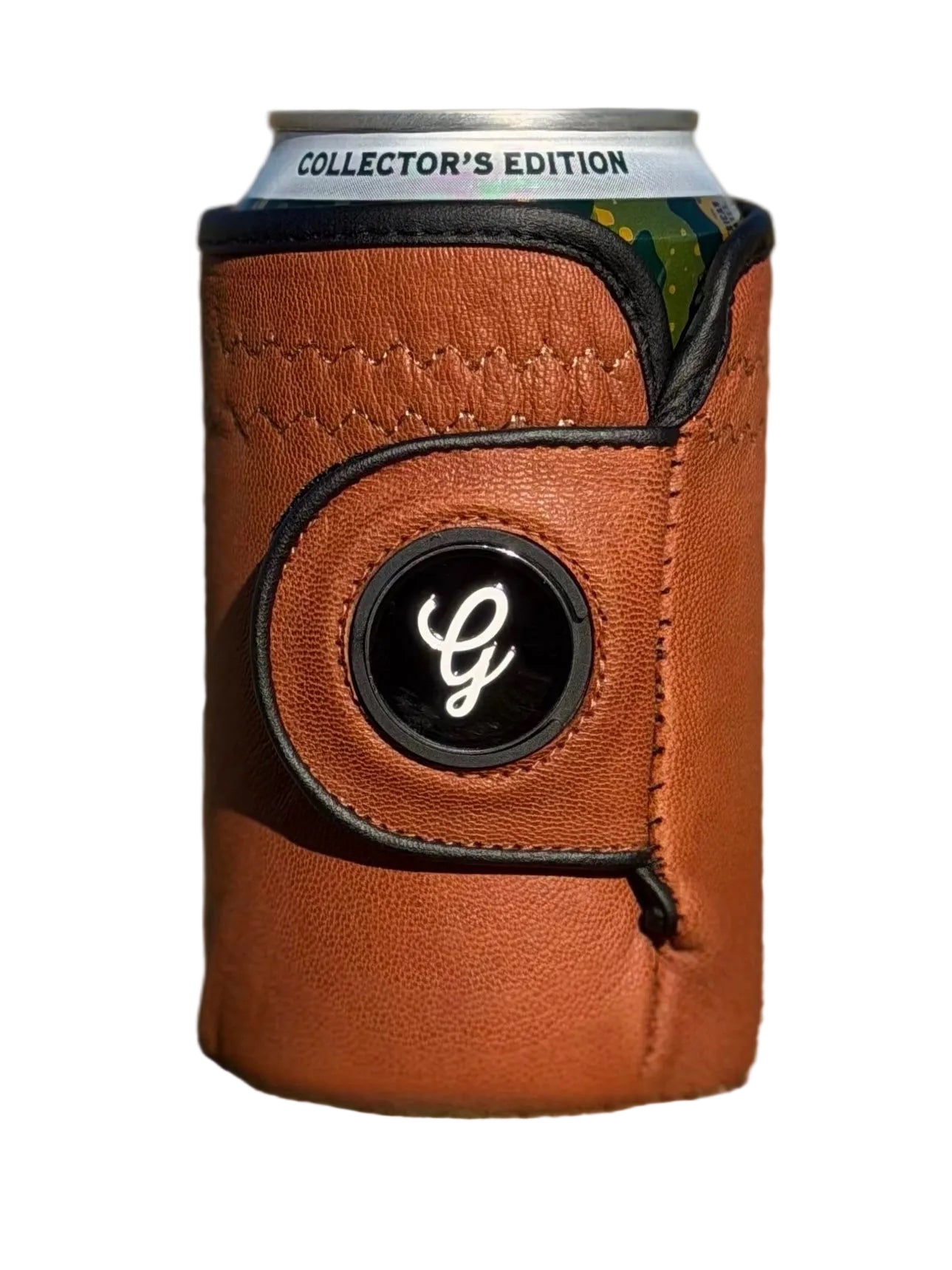 British Tan Gloozie® – Premium Leather Golf Glove Coozie That Fits
