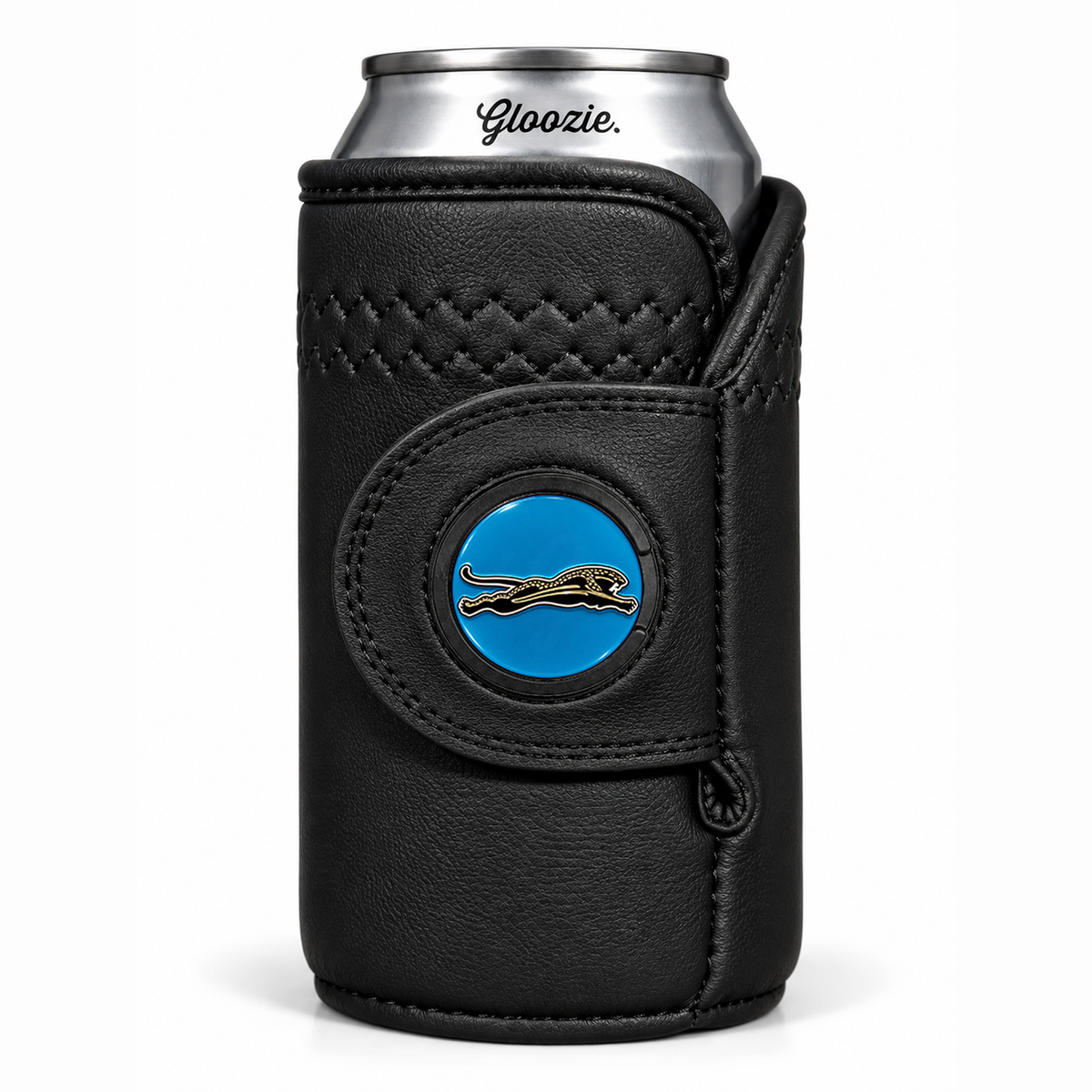 Gloozie Blackout black golf can cooler with jacksonville jaguars golf ball marker