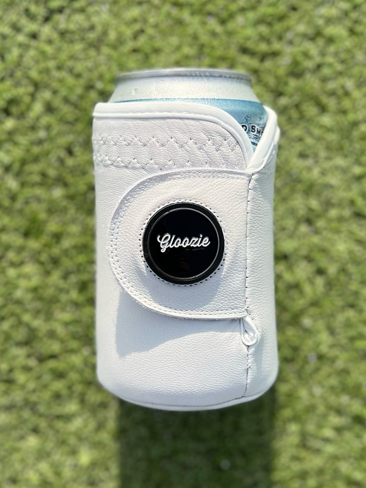 Original golf glove Gloozie coozie with branded ball marker