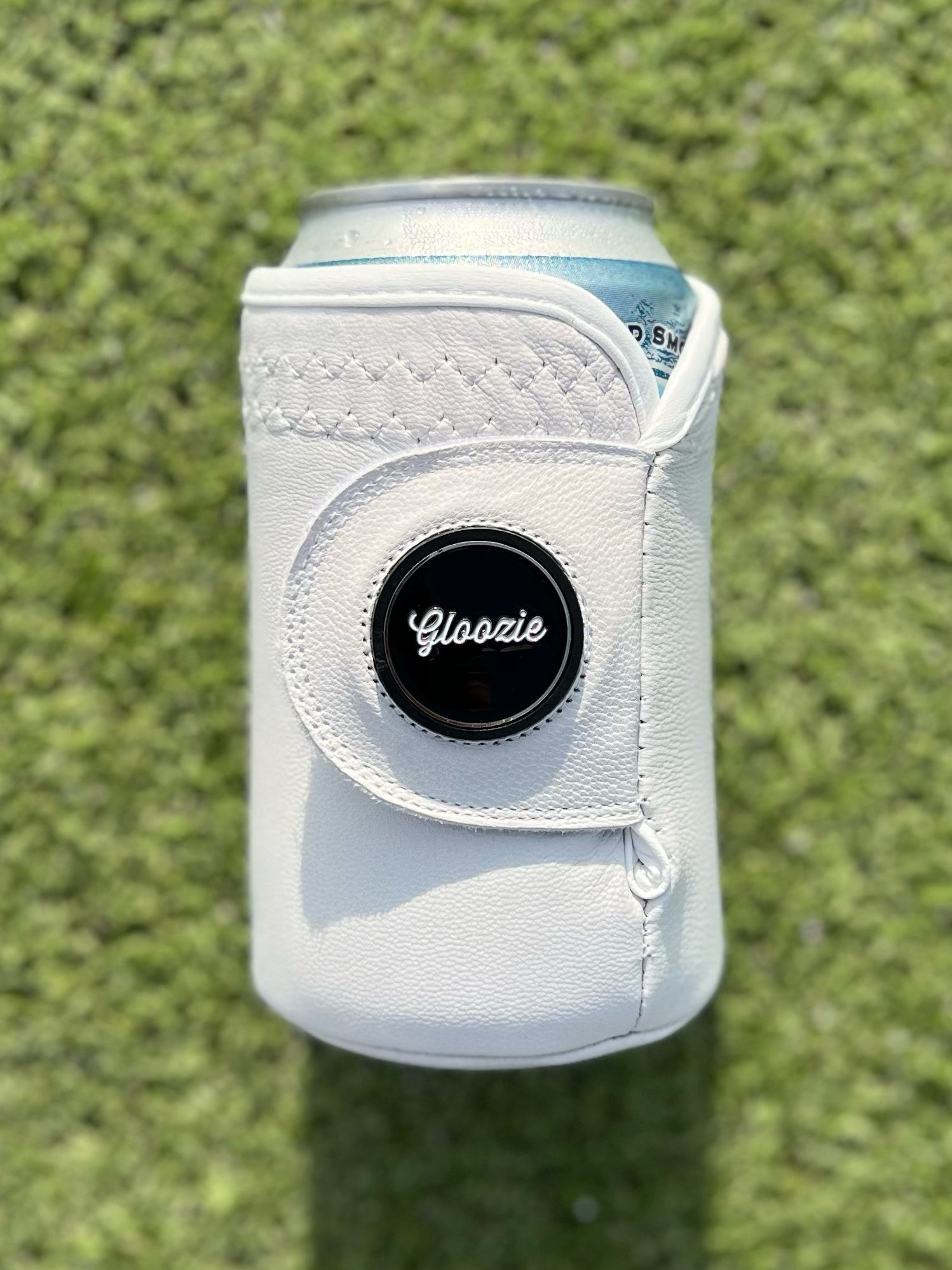 Original golf glove Gloozie coozie with branded ball marker