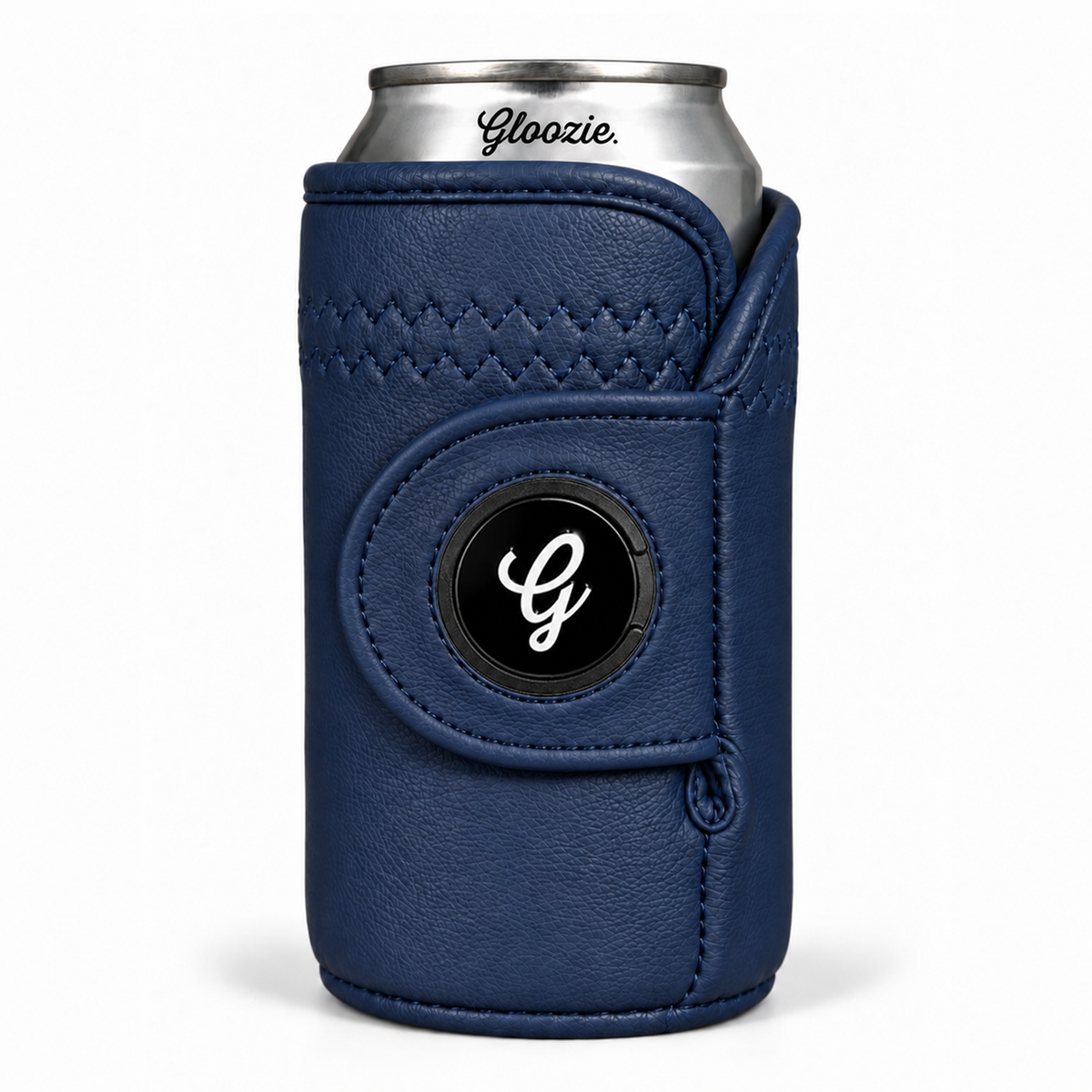 Navy Gloozie golf coozie with black G ball marker